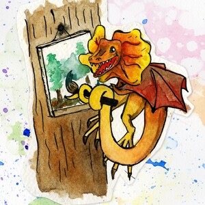 Dragons Can Paint Print 5&quot;x7&quot;