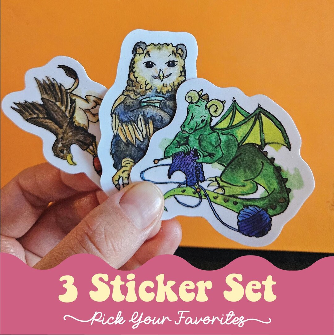 Three Sticker Set - Etsy