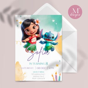 Stitch Invitation Template Spanish Etsy