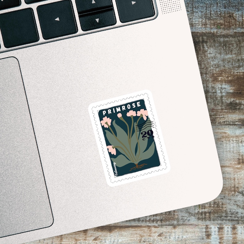 Birth Flower Stamp Stickers ,Choose your month, water bottle sticker, laptop decal, Water bottle Laptop Sticker. Vinyl Car Decal. Waterproof image 5