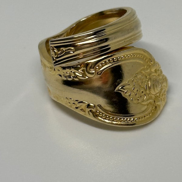 Gold plated spoon ring