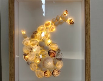 Shell night light photo frame DIY handmade creative desktop luminous ornaments homemade gift handmade conch material package