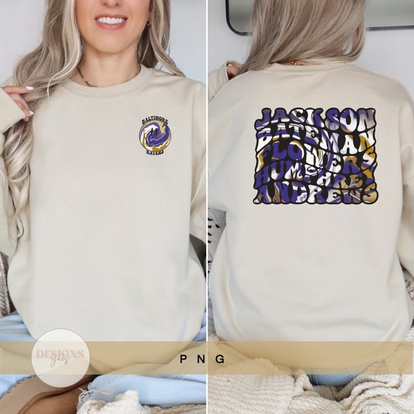 Ravens PNG | Baltimore Ravens PNG | Football team printout | Football shirt design | Tie Dye Design | Retro Groovy PNG | Digital Download