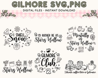 Gilmore SVG-Bundle | Gemütlich, Schneidedatei, PNG, Bundle, Blumenmuster, (Digitaler Download)