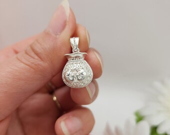 silver 999.9 money bag pendant