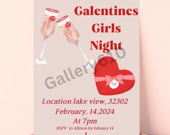 Galentine's Girls Night invite