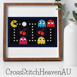 Pac-man kruissteekpatroon - digitale download
