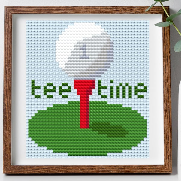 Tee time - fun golf cross stitch pattern - instant PDF download