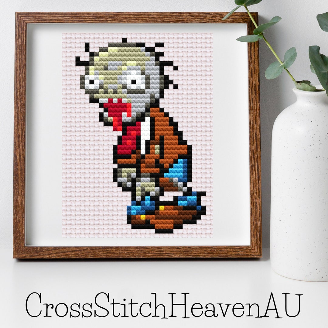 Plants Vs Zombies Zombie Cross Stitch Pattern Instant PDF Download Etsy