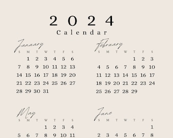 Kalendarz 2024 minimalistyczny