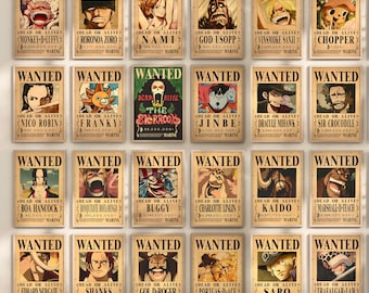 25+ One Piece Wanted Posters Bundle | 10K 300dpi JPG | Anime Manga Art Prints (Digital Download)