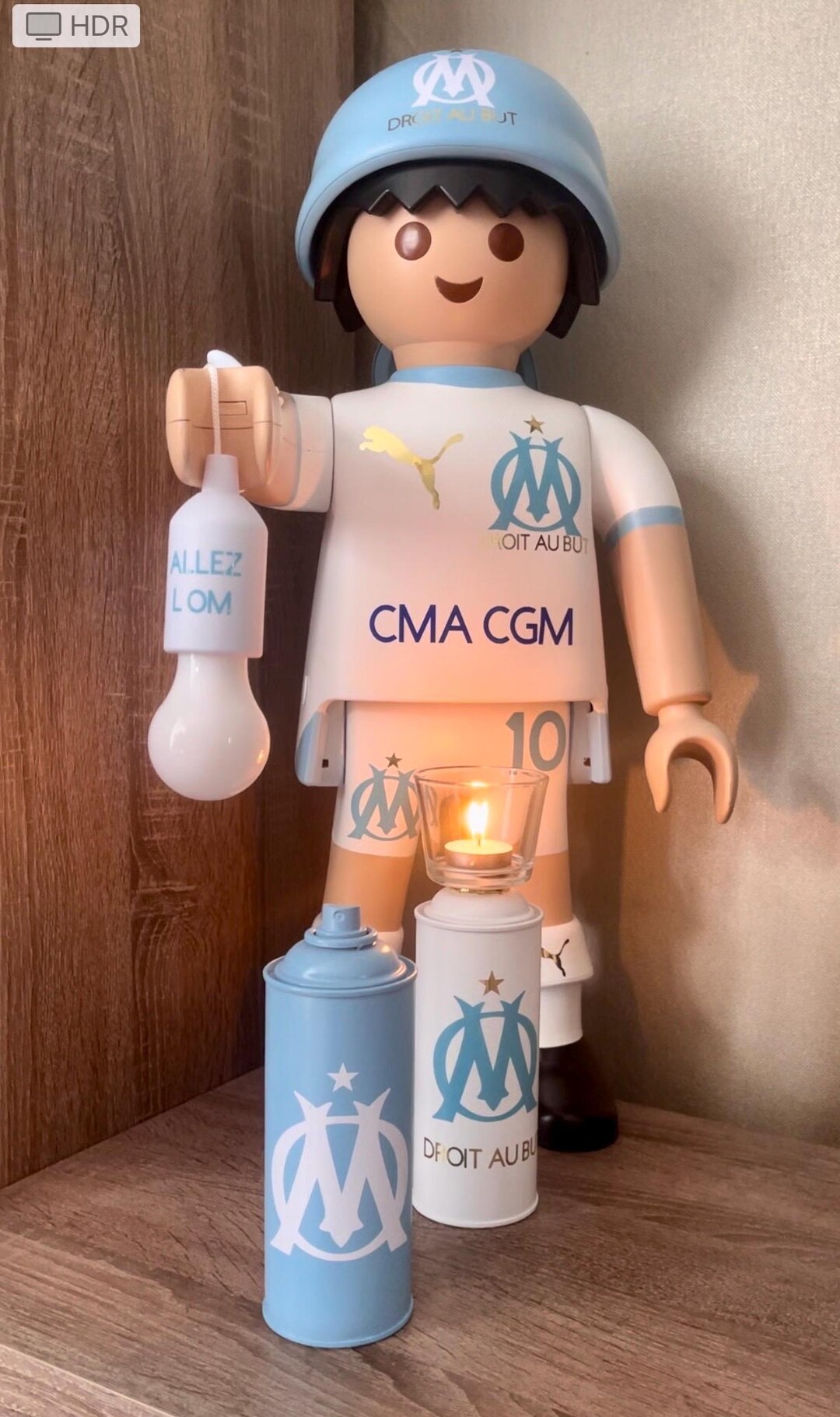 FIGURINE PLAYMOBIL XXL PSG Footballeur Avec Sa Bombe Aérosol EUR 230,00