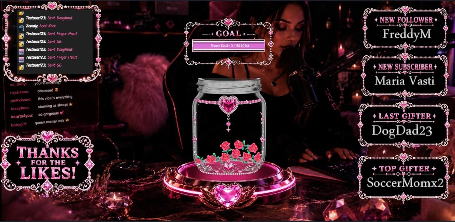 Tikfinity Overlay Pack | Animated Stream Alerts & Gift Feed | Pink ...