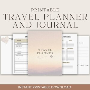 Digital Travel Planner and Travel Journal- Digital Download / Printable