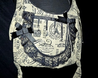 Gypsy/Boho Fashion bag - Paris (Gothic/ Victorian/Tarot/Halloween-inspired)