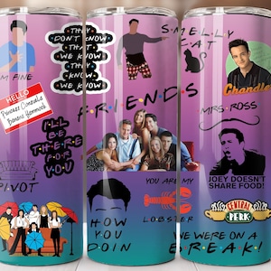 Friend 20 oz skinny tumbler wrap, Digital download, png file, sublimation designs