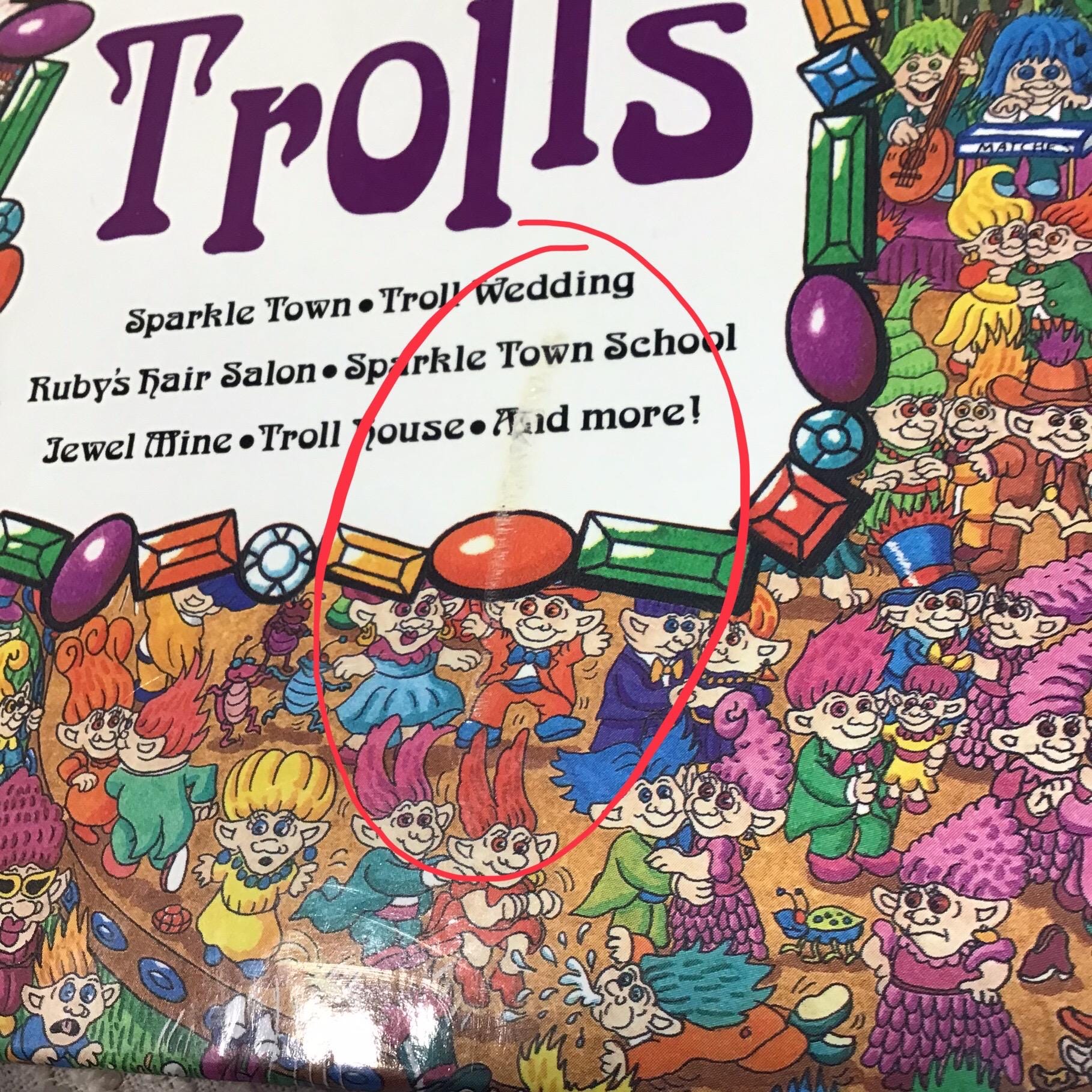 Vtg Look and Find Trolls 1992 Hardcover Book Children