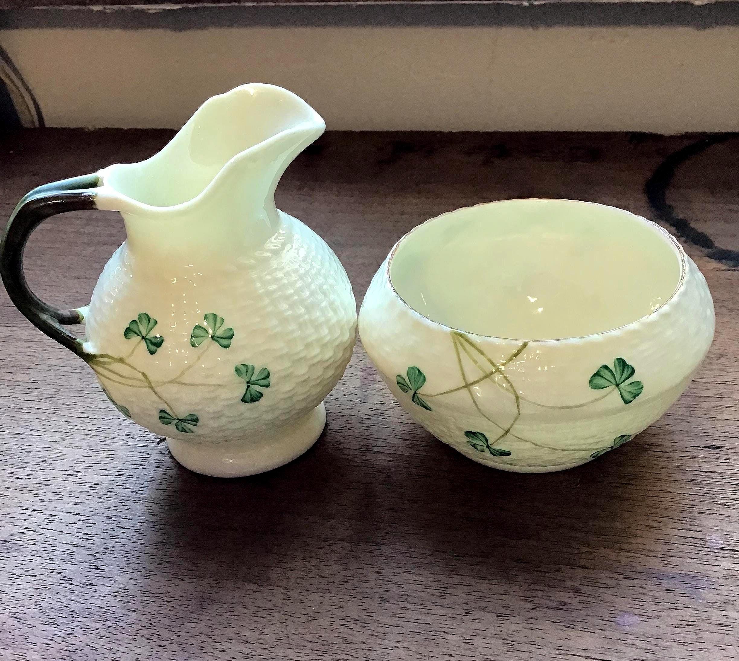 Belleek Creamer and Sugar - Etsy