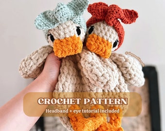 Della Duck Lovey Crochet PATTERN | Duck Lovey Crochet Pattern | Cute Crochet Pattern Low Sew Crochet Amigurumi Pattern | Duck Pattern