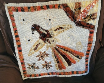 Handmade quilted & beaded wall quilt