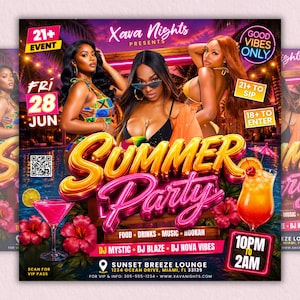 Pool Party Invite Flyer, Wet And Wild Summer Party Flyer, Dj Party Invitation, Club Flyer, Event Flyer, Urban Party Flyer, Editable Canva