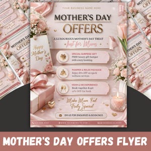Mother's Day Offers Canva Template For Beauty Professionals & Salons, Booking Flyer Social Media Post, Canva Editable