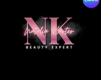 Modèle de logo de salon de coiffure et de cils, image de marque beauté modifiable, coiffeur-styliste de marque de salon de beauté bricolage, maquillage de cils modifiable MUA, toile modifiable