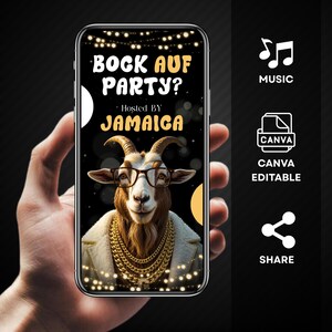Lustige digitale Einladung zum Geburtstag, animierte Video eCard, Alpaka Karte, Whatsapp Einladung, Canva-Vorlage, Sofort-Download