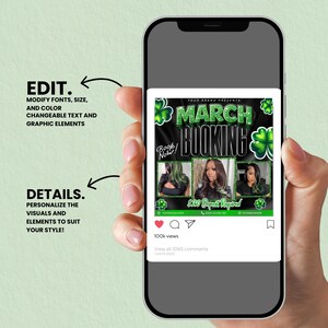 March Booking Flyer, March Flyer, March Books, Book Now Flyer, March Madness Flyer, MUA Lashes Nails Hair March Flyer, Canva Editable