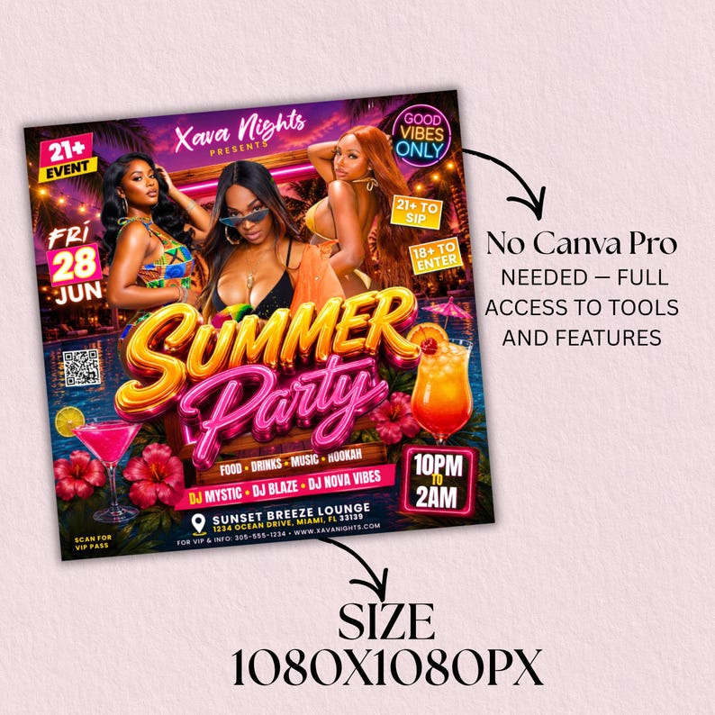 Pool Party Invite Flyer, Wet And Wild Summer Party Flyer, Dj Party Invitation, Club Flyer, Event Flyer, Urban Party Flyer, Editable Canva