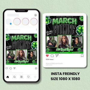 March Booking Flyer, March Flyer, March Books, Book Now Flyer, March Madness Flyer, MUA Lashes Nails Hair March Flyer, Canva Editable