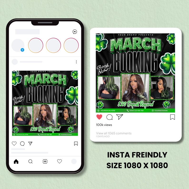 March Booking Flyer, March Flyer, March Books, Book Now Flyer, March Madness Flyer, MUA Lashes Nails Hair March Flyer, Canva Editable