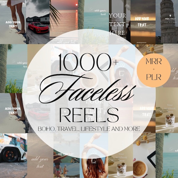 1000+ Faceless Social Media Reels and Videos Editable and Customizable in Canva Digital Marketing Master Resell Rights Content Vault Bank