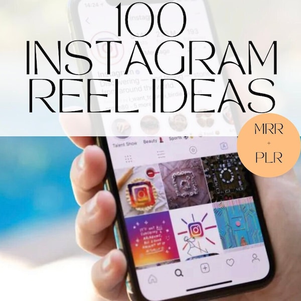 100 Instagram Reel Ideas Master Resell Right and Private Label Rights Instagram Captions MRR Done for you DFY Reel Prompts Reel Ideas Hooks