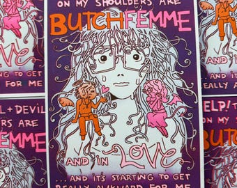 Help! The Angel + Devil on My Shoulders are BUTCHFEMME and in Love ...and it's Starting to Get Really Awkward for Me | Riograph Comic
