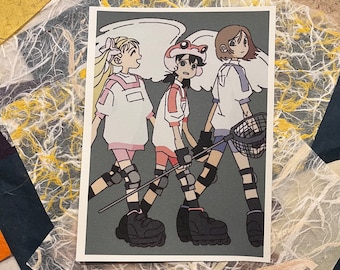 Alien Nine Postcard Print, Poster, Cute, Yuri Otani, Kumi Kawamura, Kasumi Tomine