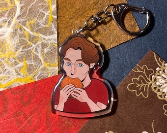 Jerma Burger Keychain, Jerma985, Streamer, Glossy Keychain, Meme, Cute