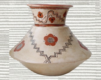 Chazuta ceramics, traditional made in the colors red, black and white  11 x 9 inch / 28  x 23 cm, handmade in Peru.