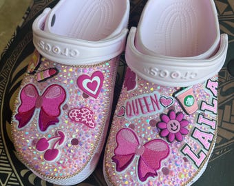 Custom Pink Rhinestone Crocs
