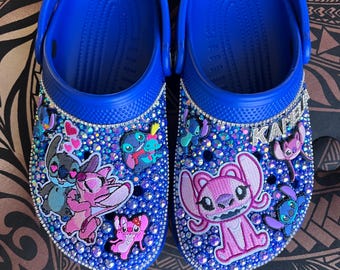 Custom Stitch Crocs (Blue Bolt)