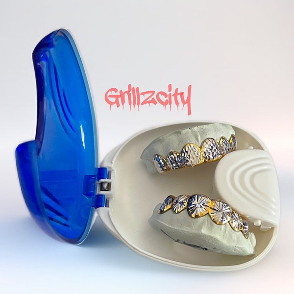Étui GRILLZ, boîte de retenue étanche protectrice, portable, simple, évitez de perdre grillz (bleu) aligneur de prothèse dentaire