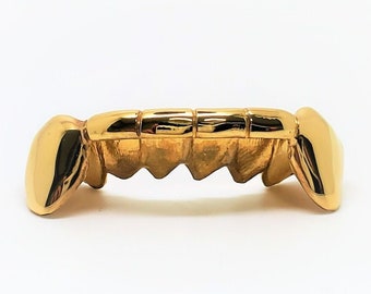 Custom Front bar solid Gold Grillz / 925 Silver Grillz with free mold kit and shipping included / Fast turnaround