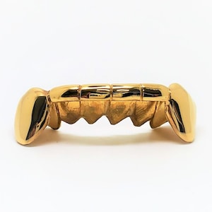 Custom Front bar solid Gold Grillz / 925 Silver Grillz with free mold kit and shipping included / Fast turnaround