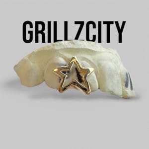 Custom Handmade grillz  2 Teeth with star or heart shape open face Grillz fangs /925 Silver Slugs Grillz with fangs with free mold kit