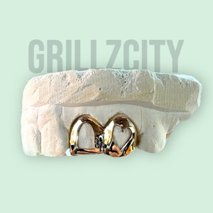 Custom Fit grillz  2 Teeth with heart or star open face grillz fangs /925 Silver Slugs Grillz/grillz with fangs  free mold kit free shipping