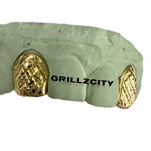 Custom Grillz  handmade Real Gold or 925 Silver Diamond Dust Gold Grillz Princess Cut / Dust Cut Grillz with free mold kit and shipping