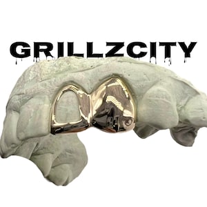 Custom Fit grillz  2 Teeth with heart or star open face grillz fangs /925 Silver Slugs Grillz/grillz with fangs  free mold kit free shipping