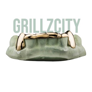 Custom Front bar solid Gold Teeth Grillz / 925 Silver Grillz / grillz with bar   with free mold kit and shipping included / Fast turnaround