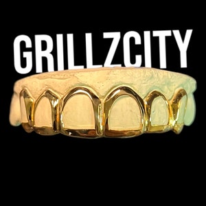 Custom-Made White / Yellow  Gold & Silver Custom Grillz Open face Window grillz for men and women with FREE MOLD KIT and Free Shipping