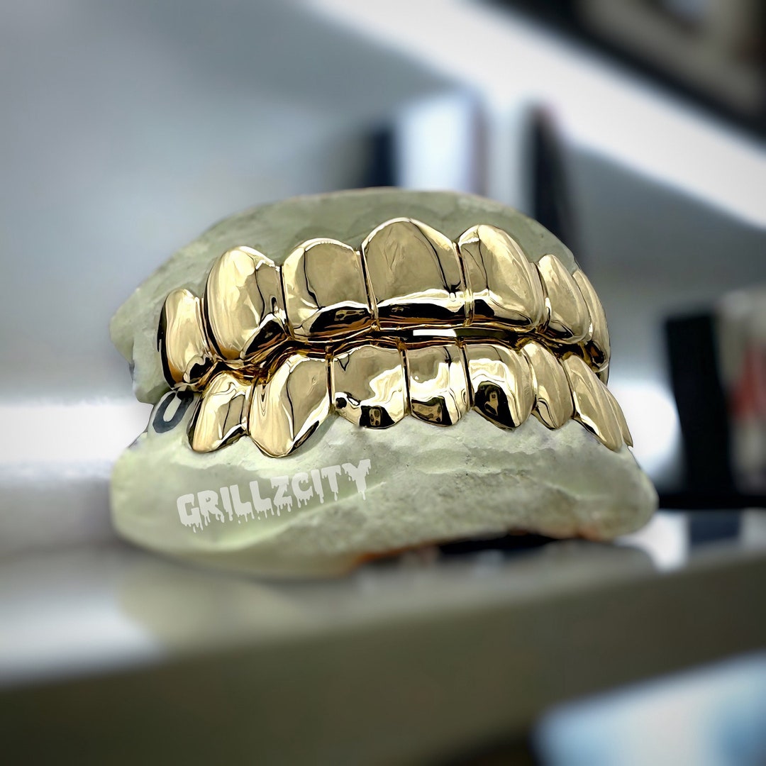 Custom Solid 10K 14K REAL Gold Teeth Grillz / 925 Silver Grillz